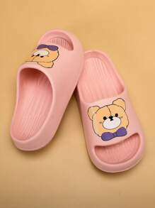 Girls Single Band Bear Pattern Cartoon Cute Slippers Outdoor - Pink - View 3