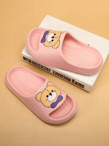 Girls Single Band Bear Pattern Cartoon Cute Slippers Outdoor - Pink - View 6