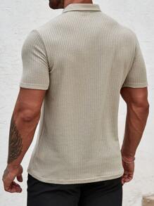Manfinity Homme Men Solid Pocket Patched Polo Shirt - Grey - View 2