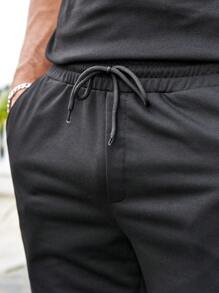 Manfinity AFTRDRK 男士拼接漁網背心上衣和短褲 - 黑色 - 查看 4