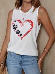 SHEIN LUNE In Trái tim Áo ba lỗ - trắng - Xem 1