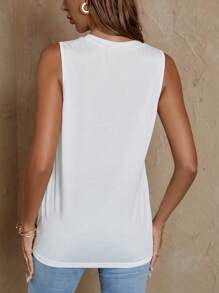 SHEIN LUNE In Trái tim Áo ba lỗ - trắng - Xem 2