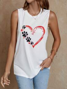 SHEIN LUNE In Trái tim Áo ba lỗ - trắng - Xem 4