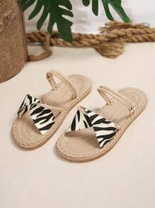 全新夏秋季白色圆头时尚休闲凉鞋，波西米亚风格平底沙滩鞋 - 米色 - 查看 7