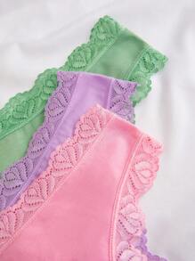 3包蕾絲邊丁字褲