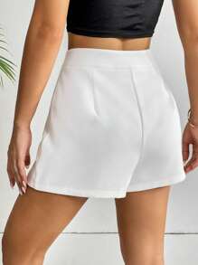 SHEIN Essnce Solid Split Hem Skort - White - View 2