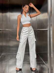 SHEIN SXY Flap Pocket Side Cargo Trousers