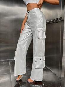 SHEIN SXY Flap Pocket Side Cargo Trousers