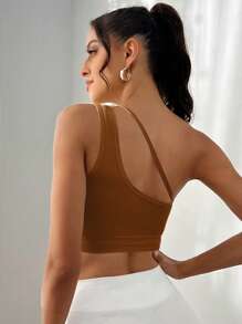 Yoga Trendy 單肩條紋針織運動型胸罩