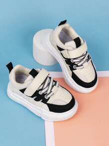 兒童顏色阻塞競技鞋 - 黑與白 - 查看 1