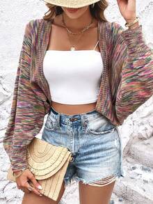 SHEIN Unity Nữ Cardigans màu trơn Giải trí - Nhiều màu - Xem 4