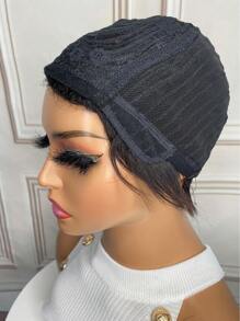 6inch Short Pixie Cut Wig With Bangs For Women With Side Bangs Natural Straight Human Hair - SNatural - View 6