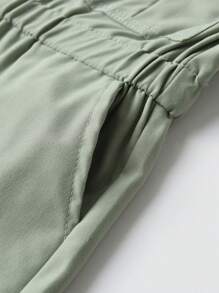 Jumpsuit bé gái Túi Nút phía trước màu trơn Giải trí - màu xanh lá - Xem 6
