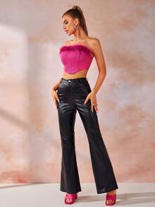 Allurite Trang trí Fuzzy Ống ngọn - Màu Hồng Tươi - Xem 3