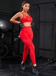 Crisscross Back Sports Set - Red - View 4