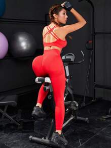 Crisscross Back Sports Set - Red - View 1