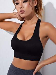 Yoga Basic Sujetador deportivo con abertura de espalda nadadora