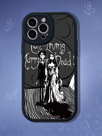 Corpse Bride | ROMWE 1 pieza Funda de teléfono TPU con gráficos de letra de fantasma compatible con iPhone