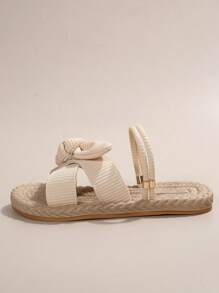 Women's Fashionable Versatile Flat Slip-On Loafers - Beige - View 3