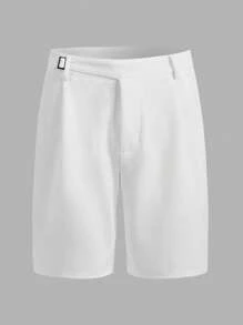 Manfinity NiteLyfe Quần Short Nam Nút Túi Dây kéo Lá thư Giải trí - trắng - Xem 1