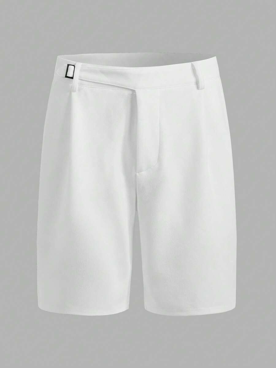 Manfinity NiteLyfe Quần Short Nam Nút Túi Dây kéo Lá thư Giải trí - trắng - Xem 1