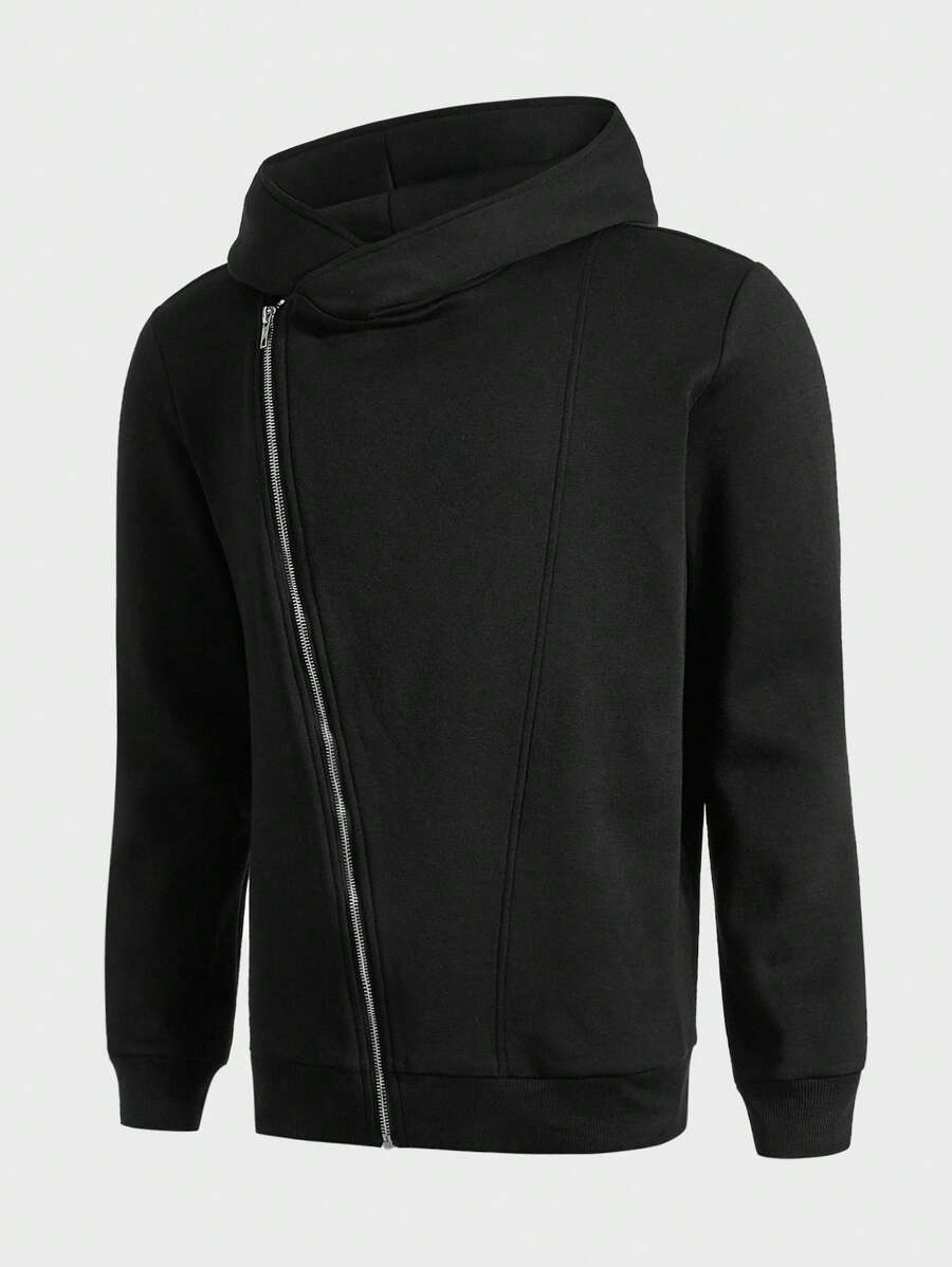 Manfinity Homme Men Zip Up Hoodie - Black - View 1