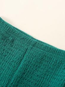 Baby Fashion Textured Frill Flare Leg Cropped Trousers - Green - View 3