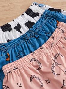 3sets Cartoon Graphic PJ Set / Pajama Set - Multicolor - View 6