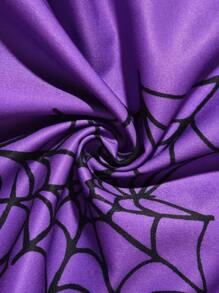 ROMWE MEN 男士字母圖案雙色腰部抽繩短褲 - 彩色 - 查看 4