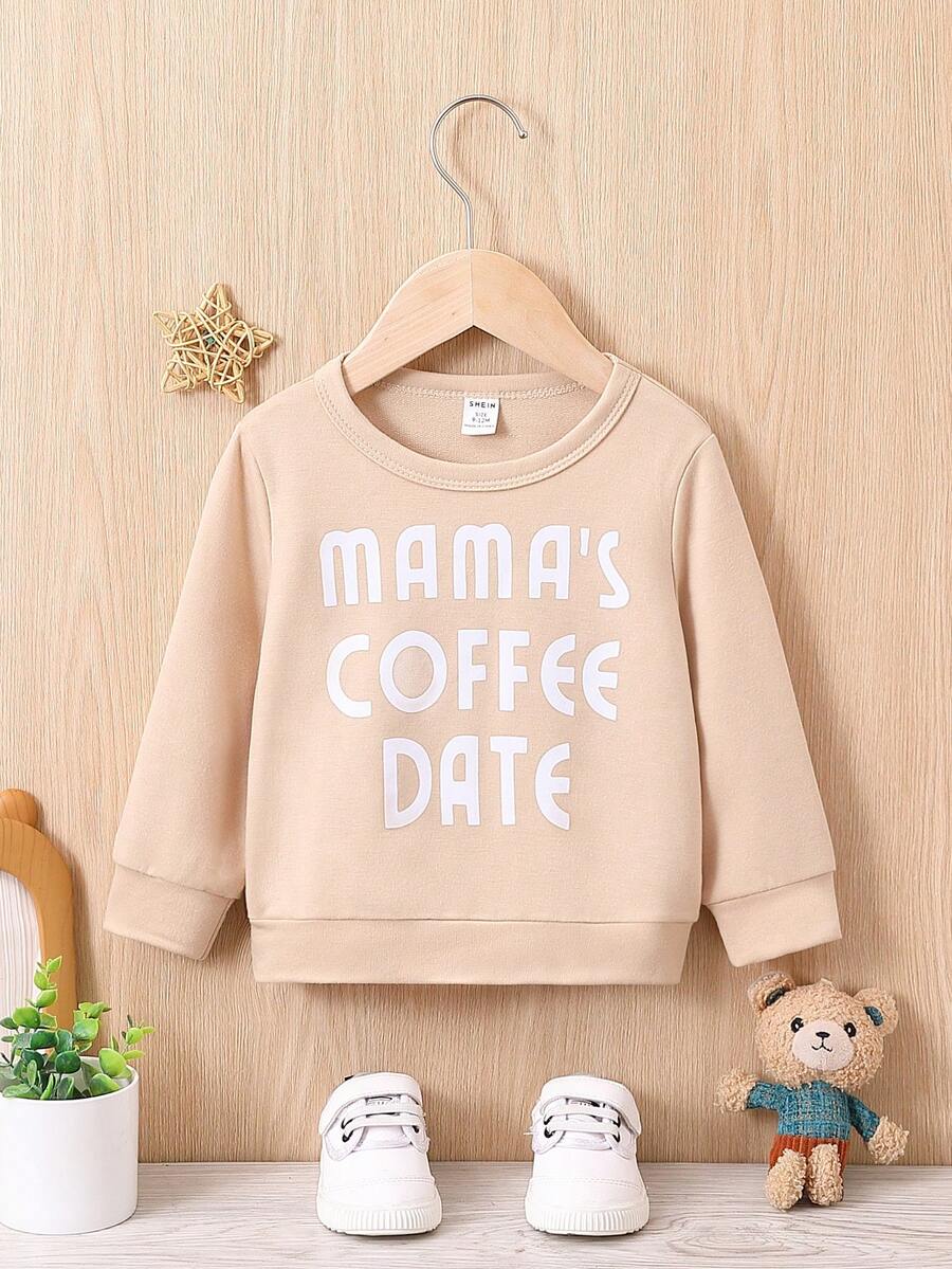 SHEIN Đứa bé gái Đồ họa Chữ cái Áo nỉ - trắng - Xem 1