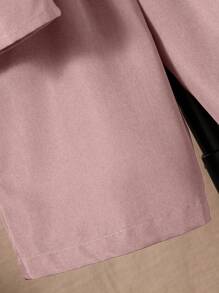 SHEIN Tween Boy Striped Print Shirt & Shorts Without Tee - Dusty Pink - View 7