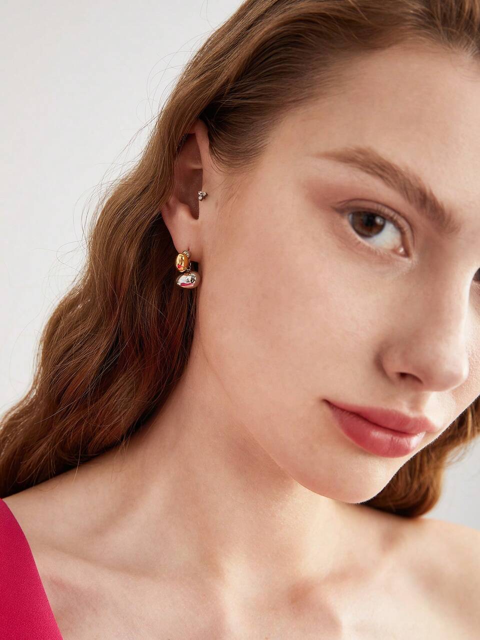 MOTF TWO-TONE PEBBLE EARRINGS