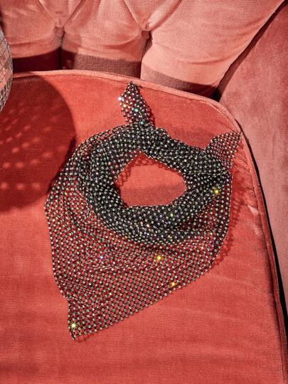 SHEIN SXY Bufanda con cristales, para fiesta y escuela