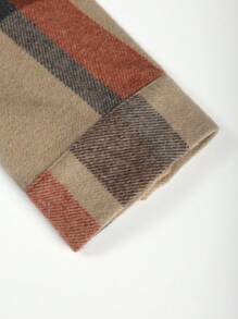 Manfinity Hypemode Men Plaid Print Flap Pocket Overcoat Without Tee - Multicolor - View 5