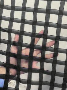 SHEIN Privé Xu hướng: Cắt giảm Mở Mặt trước Áo Jacket Crop - màu đen - Xem 7