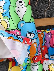 SHEIN Cô gái Tween Đồ họa Hoạt hình Áo sơ mi & Quần short - Nhiều màu - Xem 8