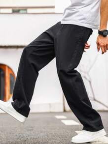 Manfinity Hypemode Nam Chất rắn Quần legging thẳng - màu đen - Xem 3