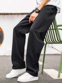 Manfinity Hypemode Nam Chất rắn Quần legging thẳng - màu đen - Xem 6