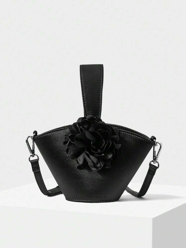 MINI FLOWER APPLIQUE HANDBAG