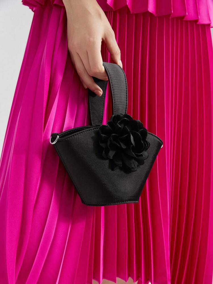 MINI FLOWER APPLIQUE HANDBAG