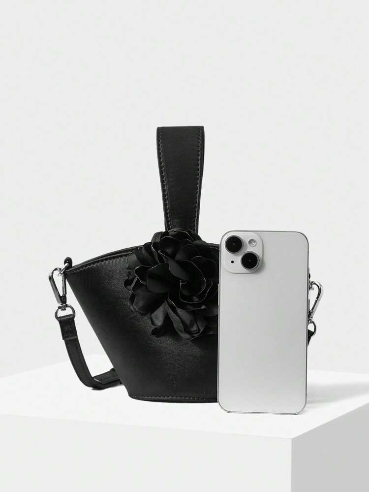 MINI FLOWER APPLIQUE HANDBAG