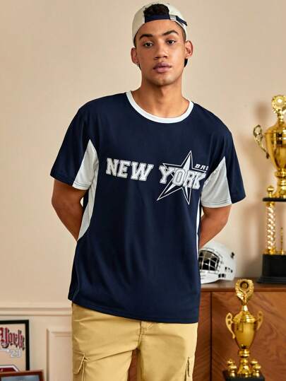 Prep Homme T-shirt Étoile & À Lettres