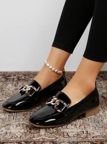 Giày lười, giày bệt, màu đen cổ điển thời trang thu/đông dành cho nữ - màu đen - Xem 1
