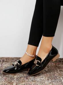 Giày lười, giày bệt, màu đen cổ điển thời trang thu/đông dành cho nữ - màu đen - Xem 5