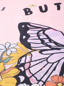 女嬰蝴蝶圖案毯子&2入組配件拍攝套裝 - 粉色 - 查看 6