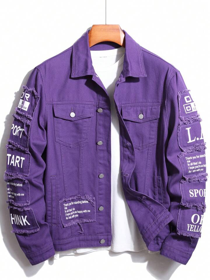 tigc purple jean jacket mens