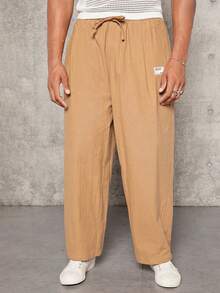 GENTILAND Nam Thư được vá Quần chân thẳng - Màu Khaki - Xem 7