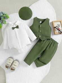 Baby Boy Gentleman Suit, Fashion, Luxury, Suitable For Birthday Party, Evening Party, Wedding, Full Moon Ceremony, Birthday - Multicolor - View 9