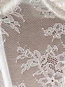 SHEIN Holidaya Top corto de encaje con escote recortado para fiestas y eventos - Blanco - Ver 7