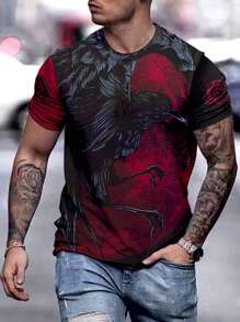 Manfinity LEGND Hombres Camiseta con estampado de águila - Multicolor - Ver 1